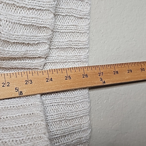 Moda Intl Ladies XL Chunky Oversized two tone neutral ivory scoop neck sweater - Picture 5 of 6